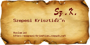Szepesi Krisztián névjegykártya